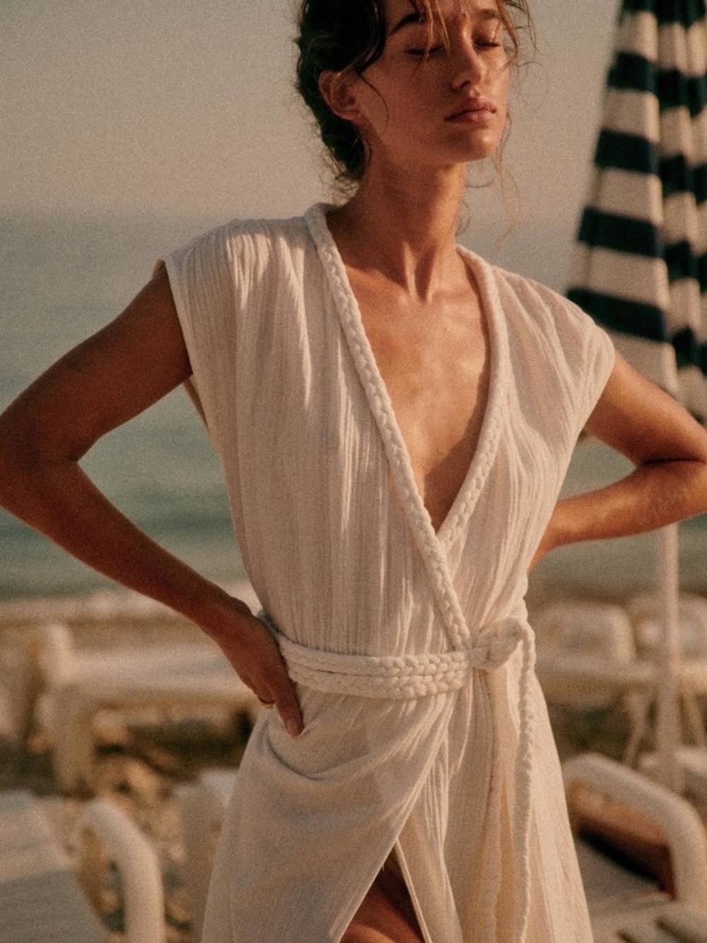 Sezane Pamela Wrap Robe Dress Size 2